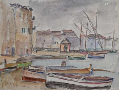 André FRAYE (1888-1963)
Saint Tropez, le port sous la pluie
...