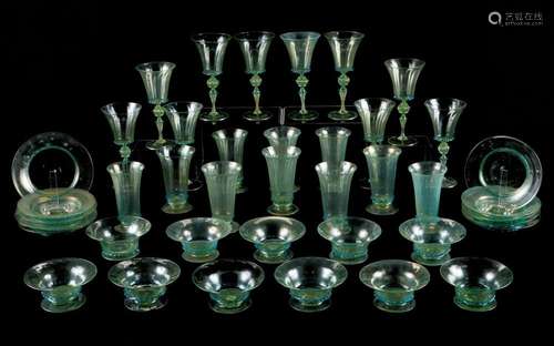 Group of Green Murano Glass