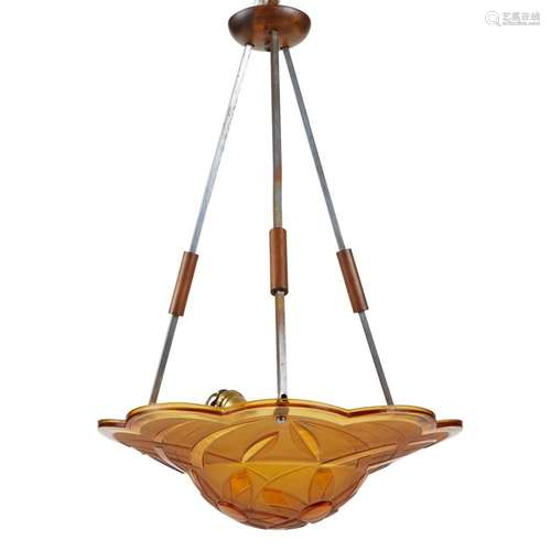 Degue Art Deco Amber Glass Shade