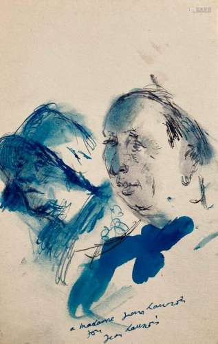 Jean LAUNOIS (1898-1942)
Le couple
Encre et aquarelle signée...