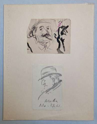 attribué à Jean LAUNOIS (1898-1942)
Deux hommes
Deux dessin,...