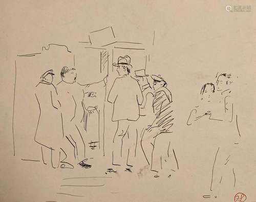 Jean LAUNOIS (1898-1942)
Personnages
Encre avec cachet du mo...