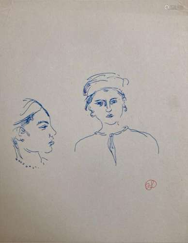 Jean LAUNOIS (1898-1942)
Deux femmes
Encre avec cachet du mo...