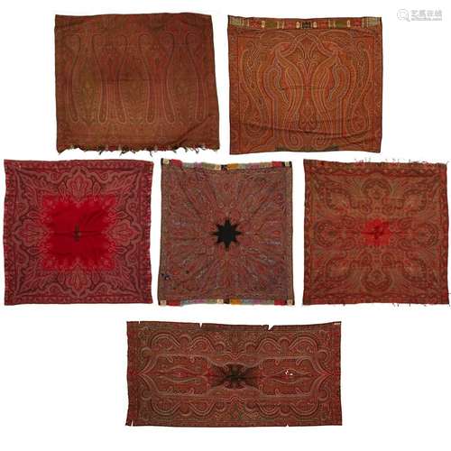 Grp: 6 Paisley Shawls - 1 Handmade