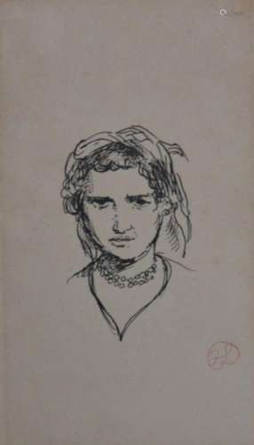 Jean LAUNOIS (1898-1942)
Portrait de dame au fichu
Encre ave...