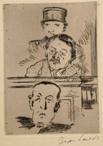 Jean LAUNOIS (1898-1942)
Scène de procès, l'accusé
Gravu...