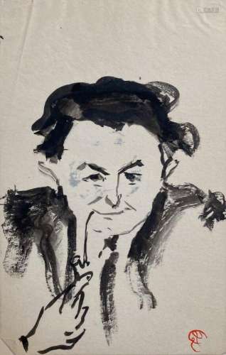 Jean LAUNOIS (1898-1942)
Portrait d'homme
Lavis d'en...