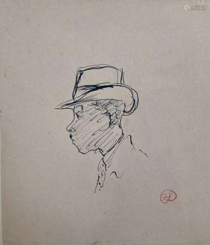 Jean LAUNOIS (1898-1942)
L'homme au chapeau
Encre avec c...