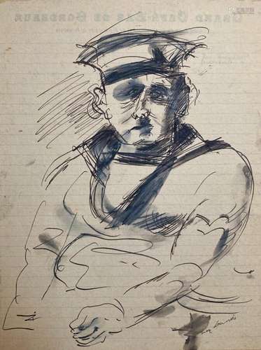 Jean LAUNOIS (1898-1942)
Portrait de marin
Encre signée en b...