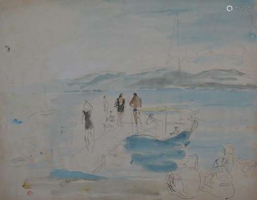 Jean LAUNOIS (1898-1942)
Baigneurs à Saint Tropez
Aquarelle ...