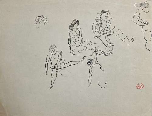 Jean LAUNOIS (1898-1942)
Personnages assis
Encre avec cachet...