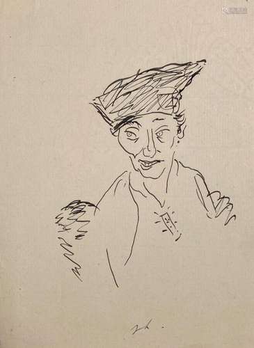 Jean LAUNOIS (1898-1942)
Personnage au chapeau
Encre monogra...