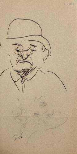 Jean LAUNOIS (1898-1942)
Portrait d'homme au chapeau
Enc...