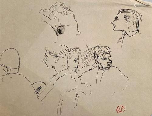 Jean LAUNOIS (1898-1942)
Etude de personnages
Encre avec cac...