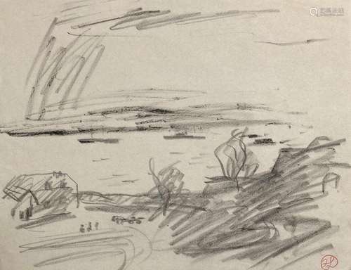 Jean LAUNOIS (1898-1942)
Paysage
Dessin avec cachet du monog...