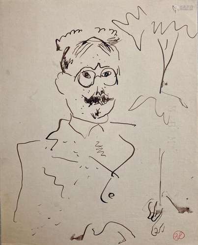 Jean LAUNOIS (1898-1942)
Portrait d'homme
Encre avec cac...