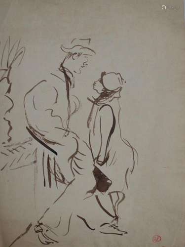 Jean LAUNOIS (1898-1942)
Le couple
Lavis d'encre avec ca...