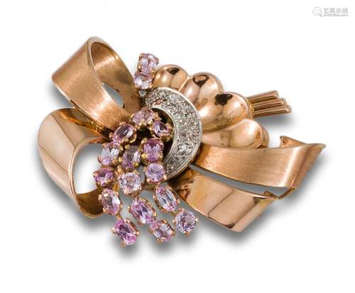 BROOCH CHEVALIER GOLD PINK DIAMONDS OF FRANCE