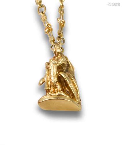 GOLD CHAIN WITH SAINT JOHN PENDANT