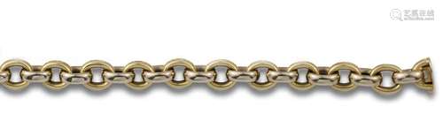 18kt white and yellow gold bracelet made of chained links. W...