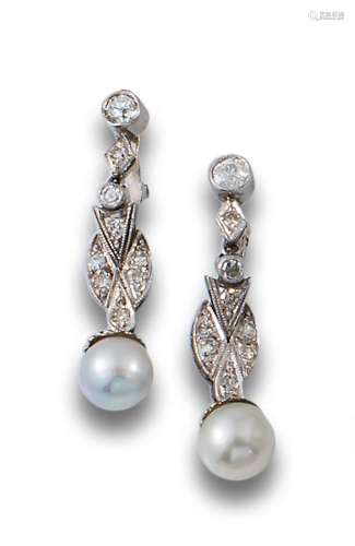 Antique earrings in platinum with old-cut diamonds.
