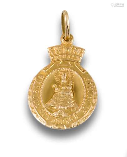 18kt yellow gold medal "Santina" Virgin of Covadon...