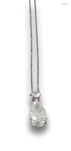 18kt white gold pendant made up of a knob-cut diamond., esti...