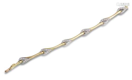 18kt yellow and white gold bracelet with brilliant-cut diamo...