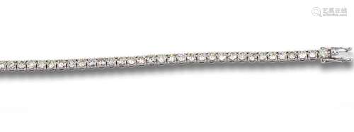 RIVIERE BRACELET WITH DIAMONDS AND WHITE GOLD