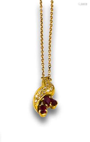 RUBIES AND DIAMONDS PENDANT