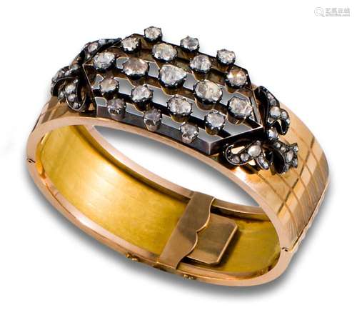 RIGID BRACELET WITH ROSE-CUT DIAMONDS