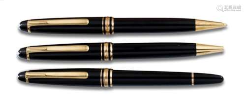 MONTBLANC MOZART FOUNTAIN PEN, BIROS AND MECHANICAL PENCIL S...