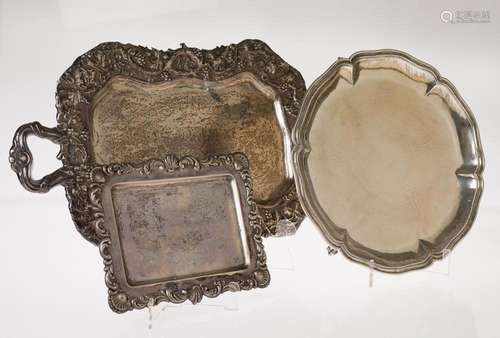 Card tray, decorated with scrolls, acanthus...