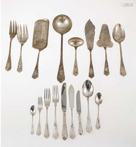 Silver cutlery with cutlery tray