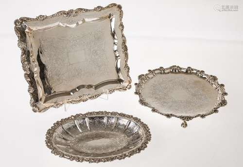 Tray sterling silver 916 dec. incised