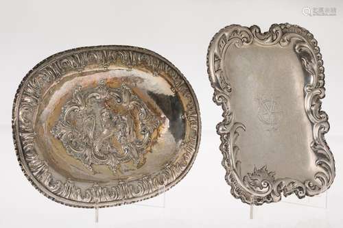 Silver oval tray after 18th century patterns