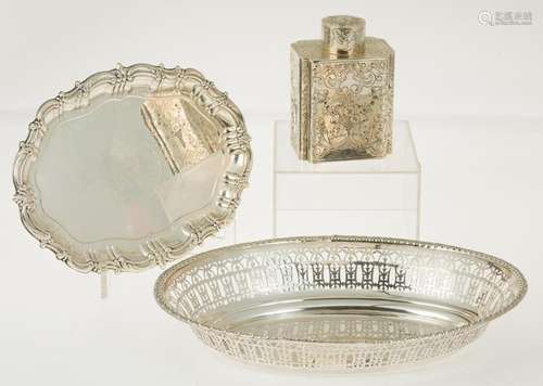 Silver oval bread basket