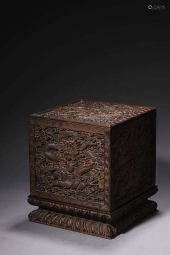 18世纪紫檀木云龙纹官印盒