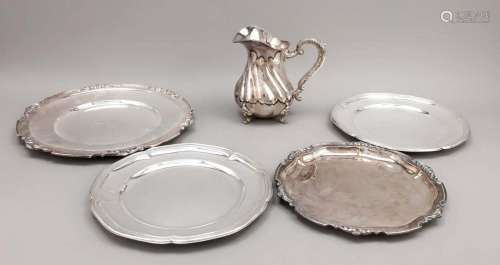 Set of five pieces, 20th century,