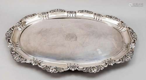 Large oval tray, c. 1900, silver t