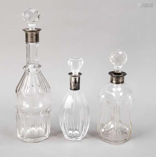 Two carafes and one Glucker bottle