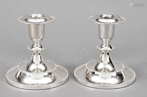 Pair of candlesticks, 20th c., pla