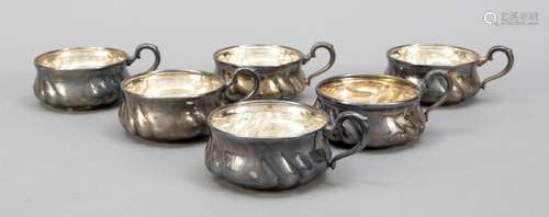 Six tea glass holders, German, 1st