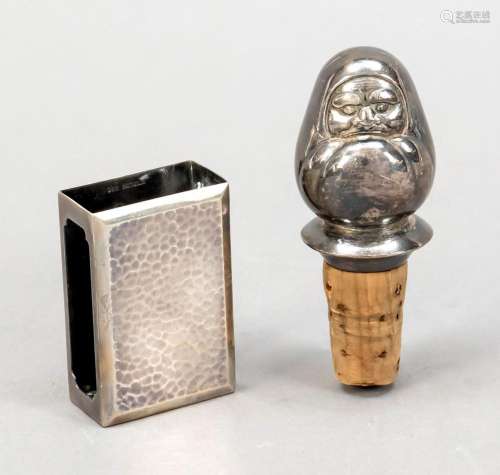 Figural cork holder and matchbox h