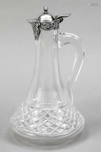 Carafe with silver mounting, USA,