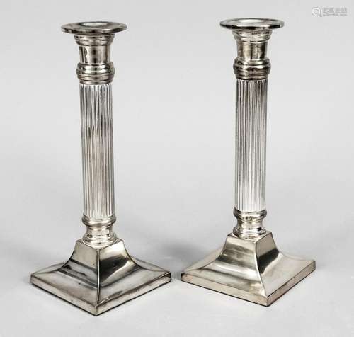 Pair of candlesticks, 20th c., pla