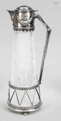 Carafe with silver mount, England,