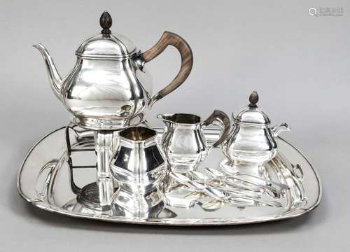 Five-piece tea centerpiece on tray