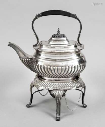 Tea kettle on rechaud, England, c.