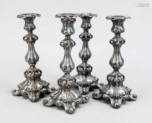 Four candlesticks, early 20th c.,